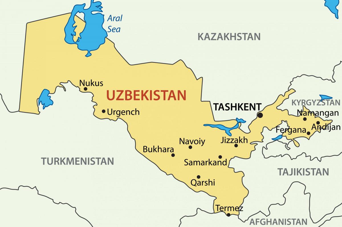 fővárosa Üzbegisztán térkép