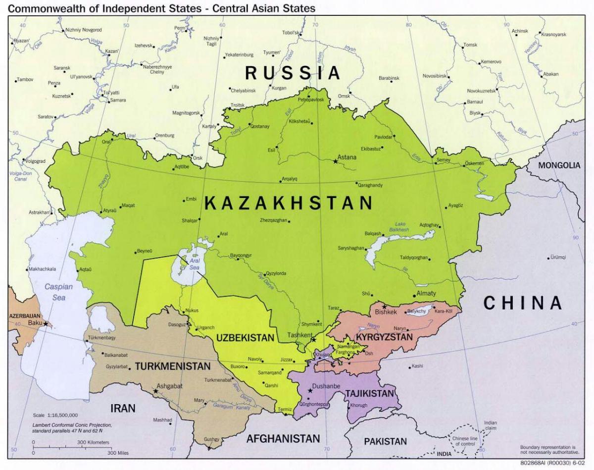 Üzbegisztán oroszország térkép