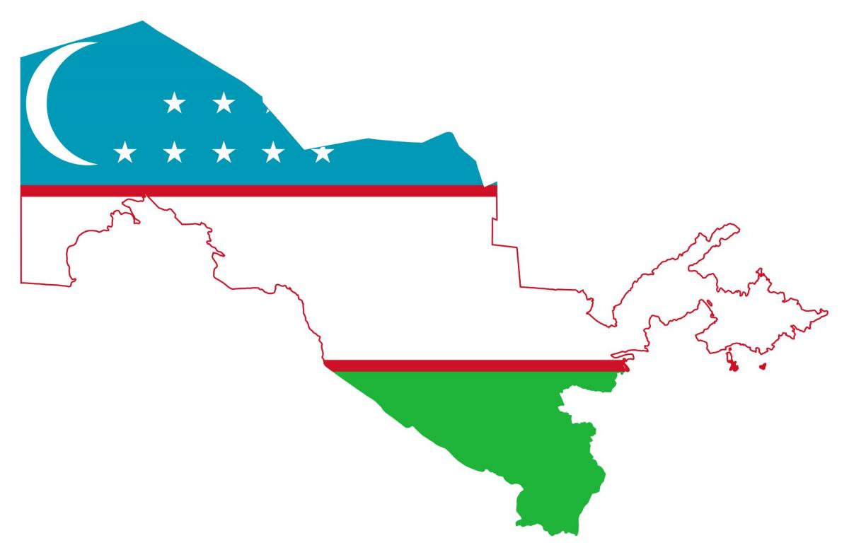 térkép Üzbegisztán zászló 