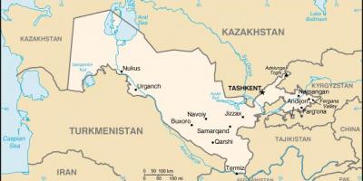 Térkép Üzbegisztán városok