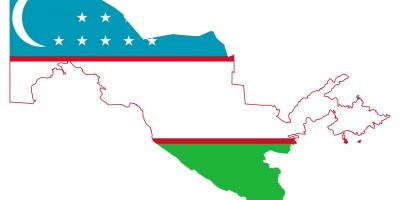 Térkép Üzbegisztán zászló 