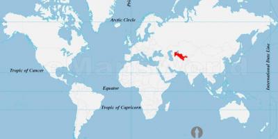 Üzbegisztán elhelyezkedés a világ térkép